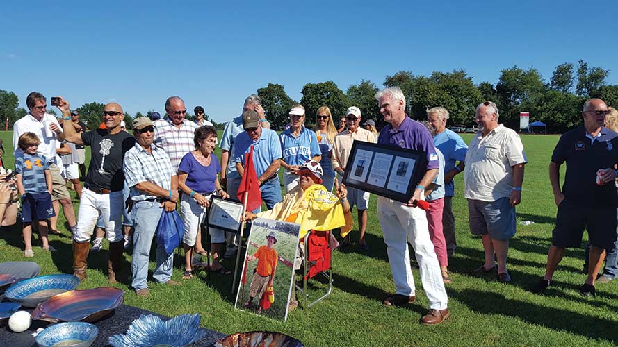 Robbie Zekany being inducted into the US Polo Association Hall of Fame